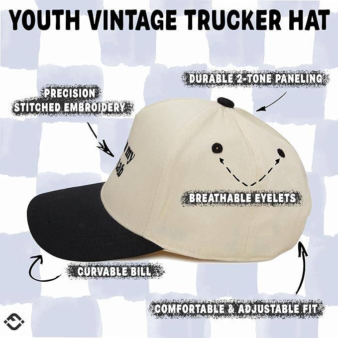 Funky Junque - Kid/Baby 2-Tone Cap: Put It on My Dad's Tab (Black/Beige): Kids (2-9 Years)
