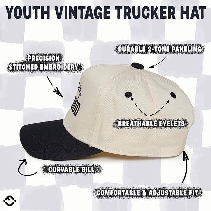 Funky Junque - Kids/Baby Two Tone Cap - Long Live Boyhood - Black/Beige: Kids (2-9 Years)