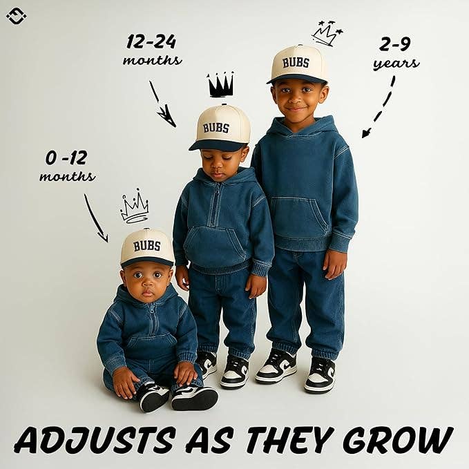 Funky Junque - Kids/Baby Two Tone Vintage Cap - Bubs (Navy/Beige): Toddler (12-24 Months)