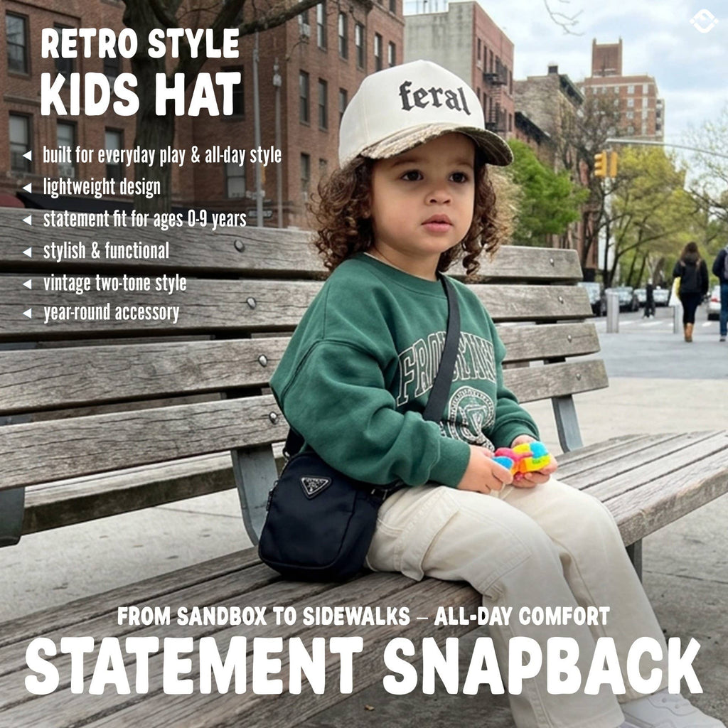Funky Junque - Kid/Baby 2-Tone Cap: Feral - Wood Camo/Beige