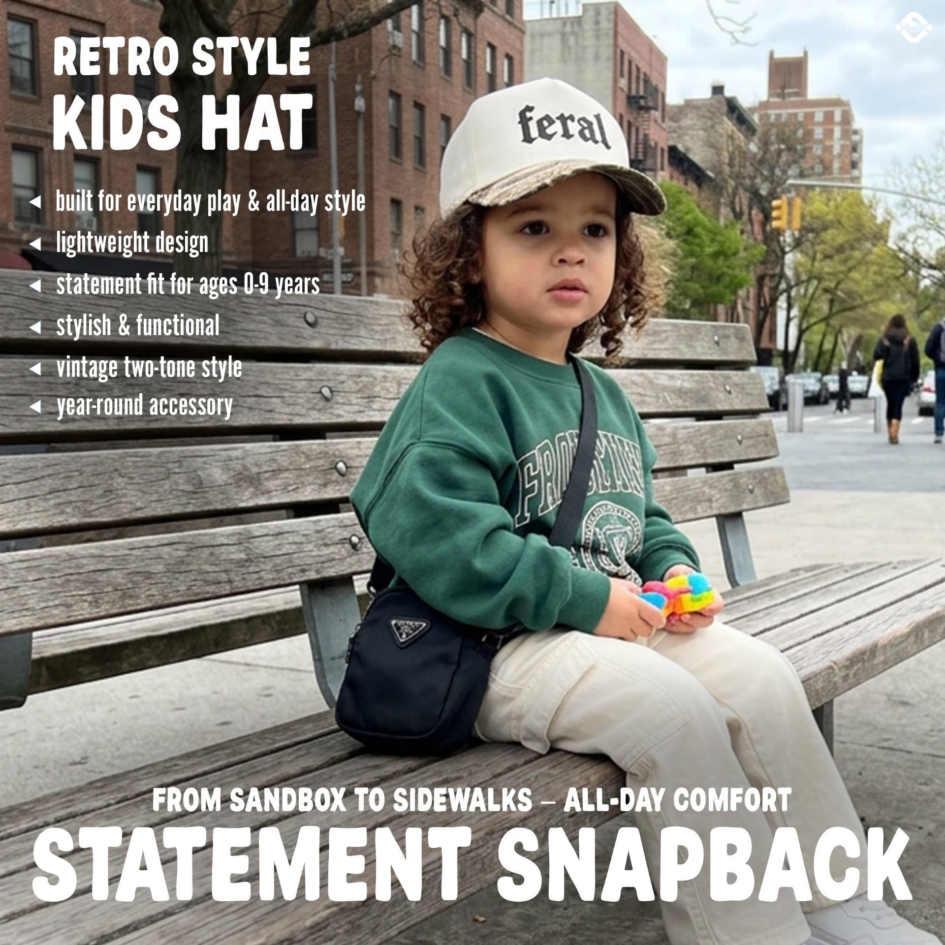 Funky Junque - Kid/Baby 2-Tone Cap: Feral - Wood Camo/Beige