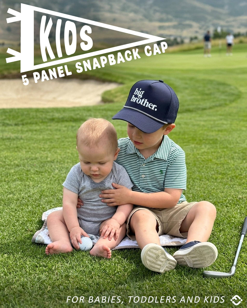 Funky Junque - Kid's Golf Hat - Big Brother - Navy: Medium/Large