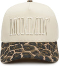 Funky Junque - Two Tone Embroidered Cap: Mommin - Leopard/Beige