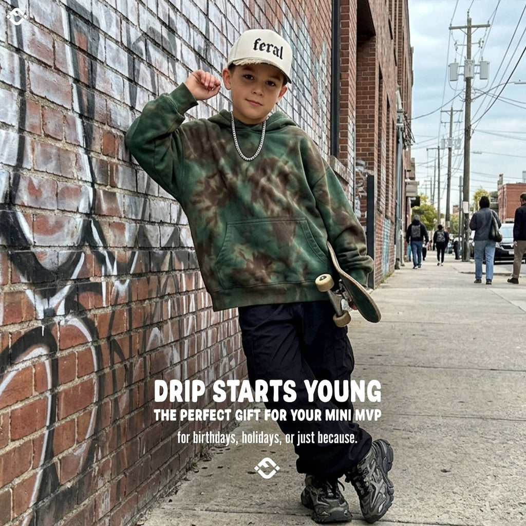 Funky Junque - Kid/Baby 2-Tone Cap: Feral - Wood Camo/Beige