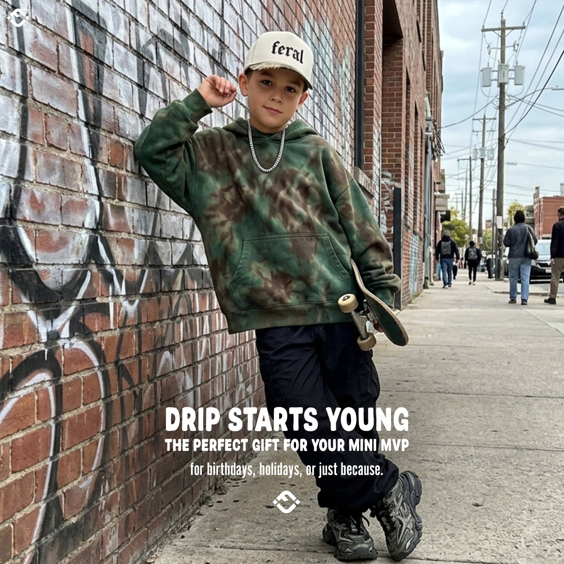 Funky Junque - Kid/Baby 2-Tone Cap: Feral - Wood Camo/Beige