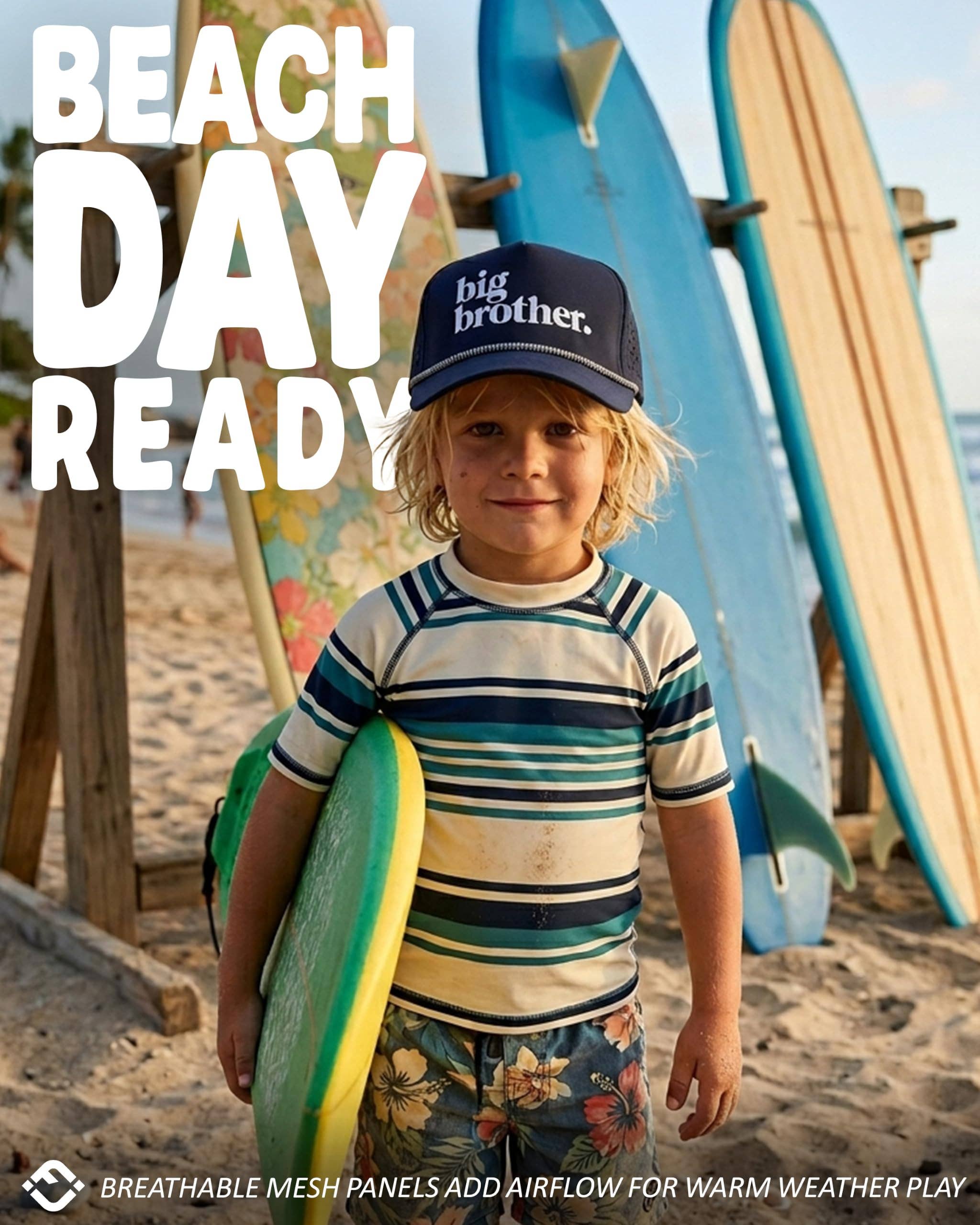 Funky Junque - Kid's Golf Hat - Big Brother - Navy: Medium/Large