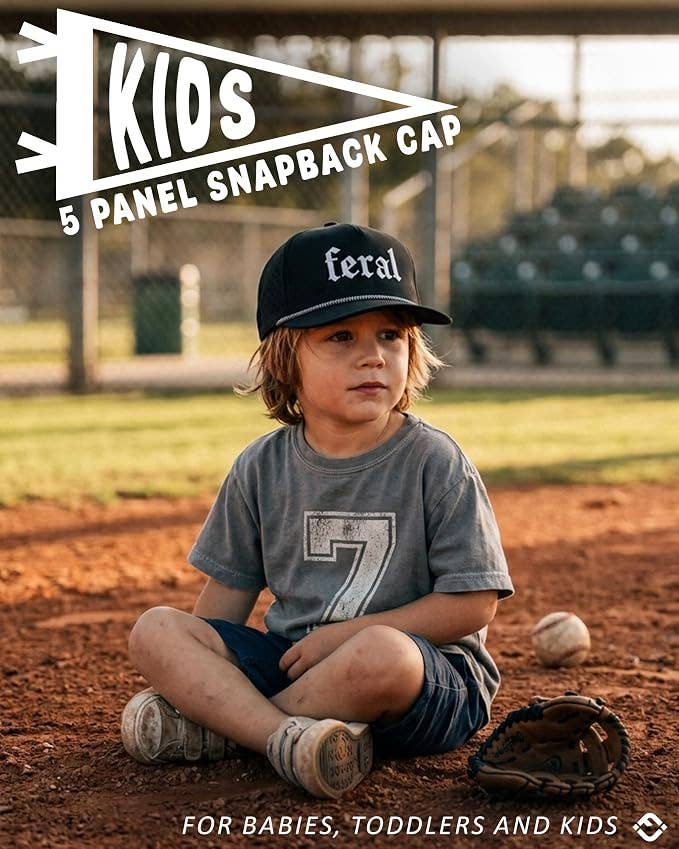 Funky Junque - Kid's Golf Hat - Feral - Black: Medium/Large