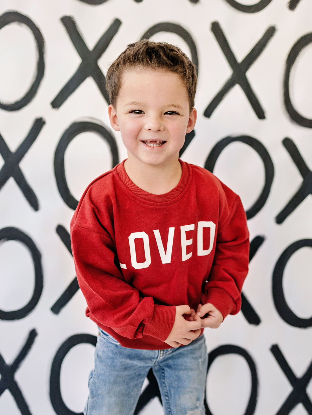 Loved Crewneck Sweatshirt - Red or Pink