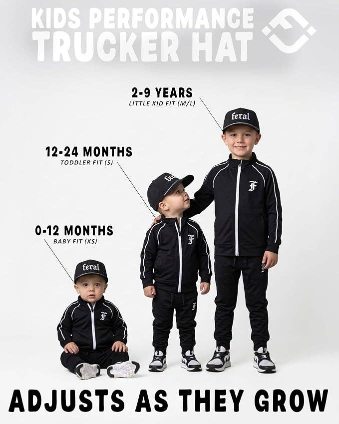 Funky Junque - Kid's Golf Hat - Feral - Black: Medium/Large