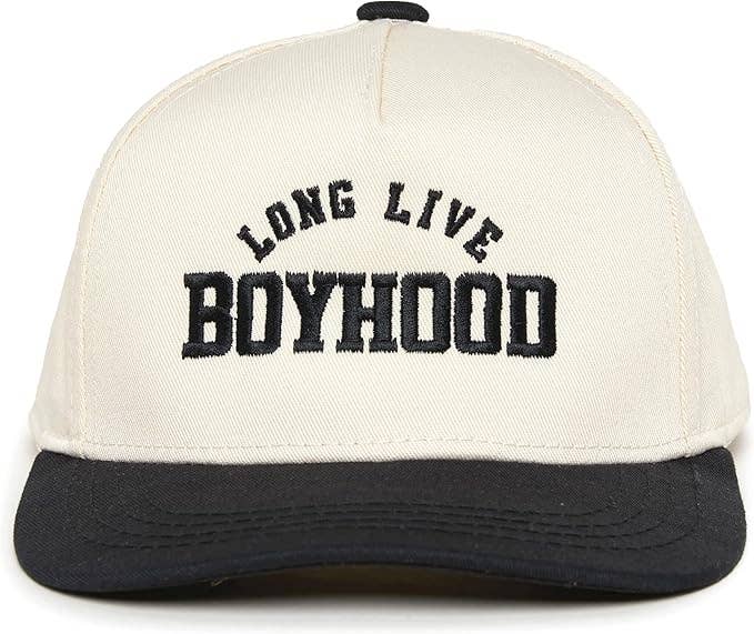 Funky Junque - Kids/Baby Two Tone Cap - Long Live Boyhood - Black/Beige: Kids (2-9 Years)