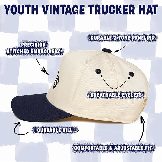Funky Junque - Kids/Baby Two Tone Vintage Cap - Bubs (Navy/Beige): Toddler (12-24 Months)