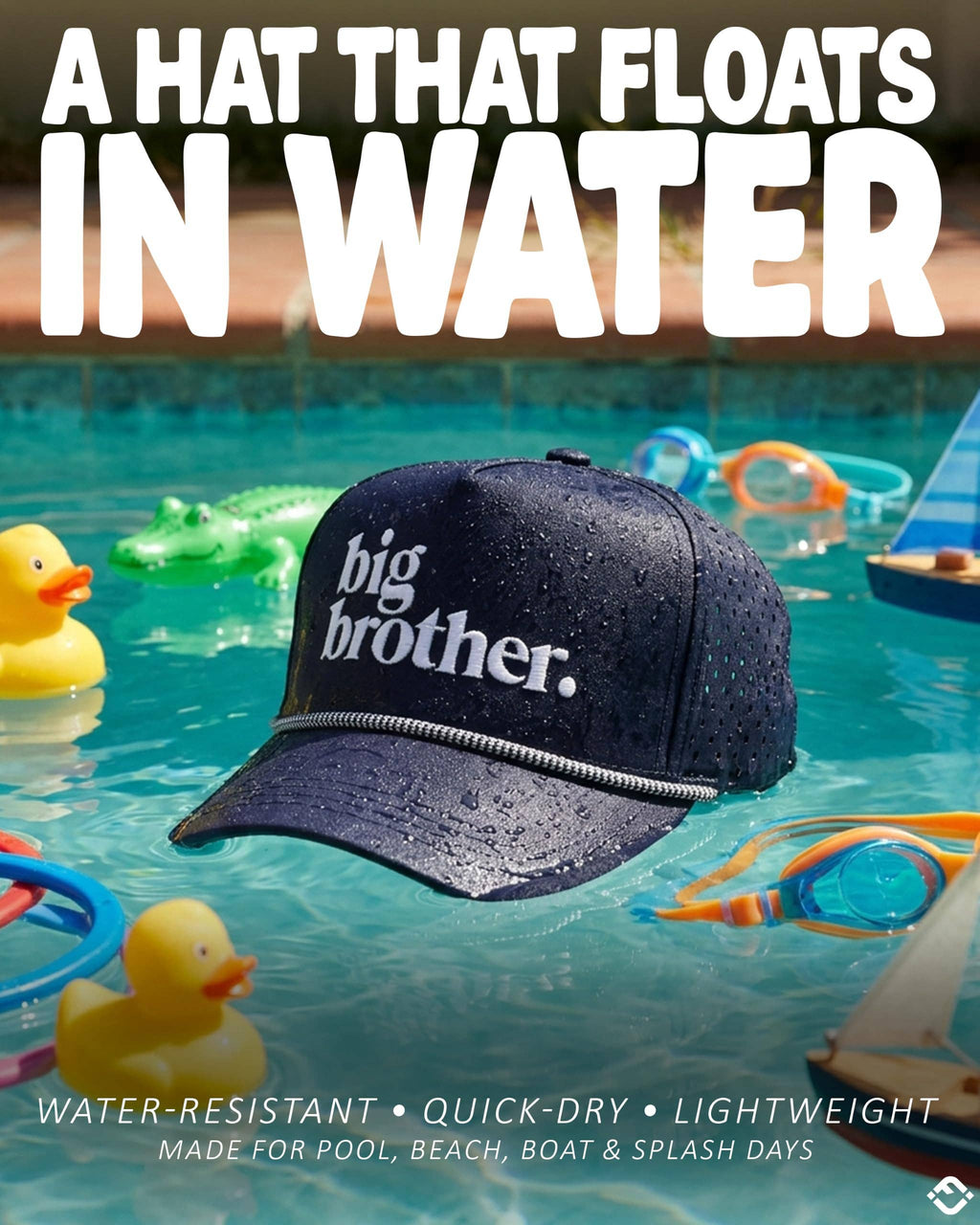 Funky Junque - Kid's Golf Hat - Big Brother - Navy: Medium/Large