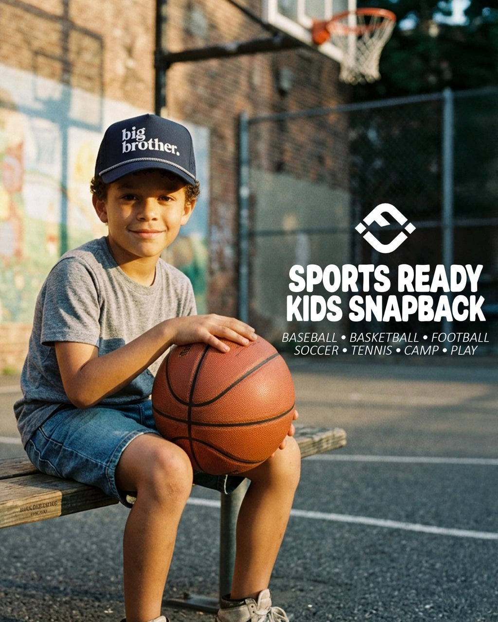 Funky Junque - Kid's Golf Hat - Big Brother - Navy: Medium/Large