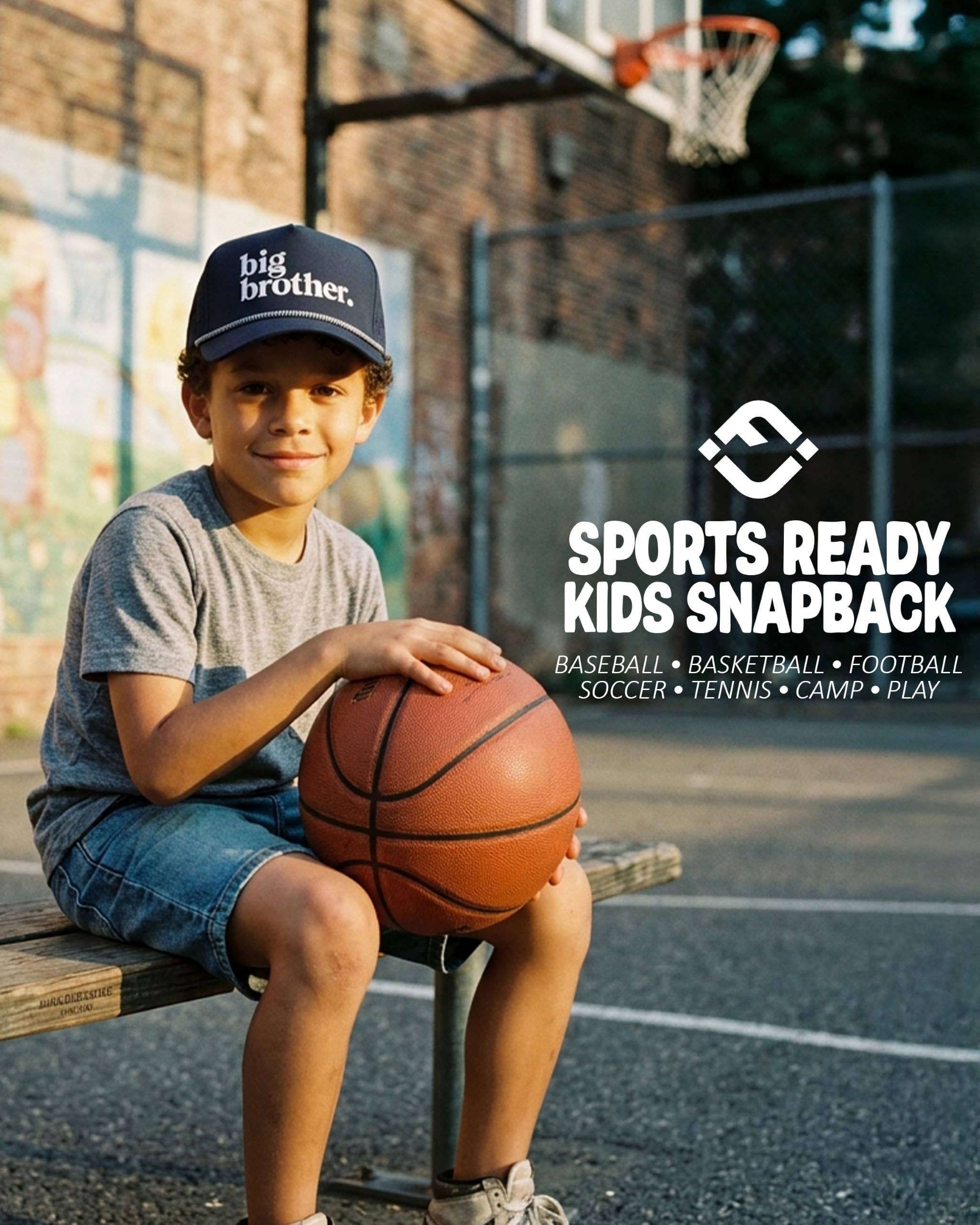Funky Junque - Kid's Golf Hat - Big Brother - Navy: Medium/Large