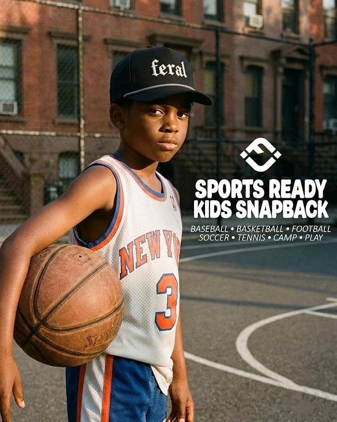 Funky Junque - Kid's Golf Hat - Feral - Black: Medium/Large