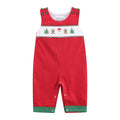 Red Corduroy Christmas Smocked Longall